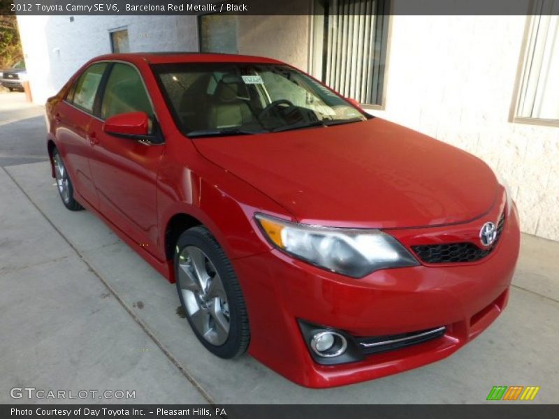 Barcelona Red Metallic / Black 2012 Toyota Camry SE V6