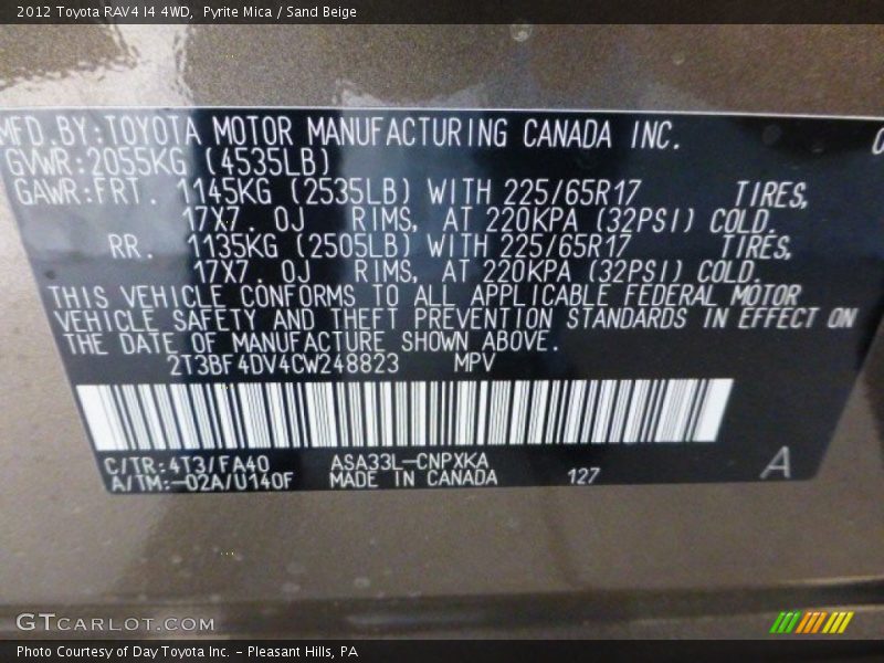 Pyrite Mica / Sand Beige 2012 Toyota RAV4 I4 4WD