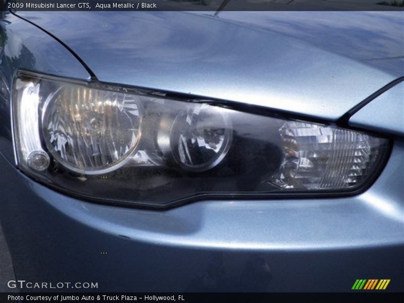 Aqua Metallic / Black 2009 Mitsubishi Lancer GTS