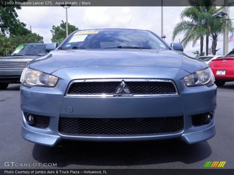 Aqua Metallic / Black 2009 Mitsubishi Lancer GTS