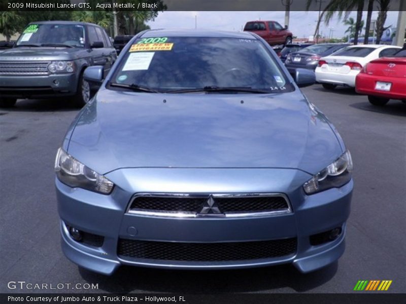 Aqua Metallic / Black 2009 Mitsubishi Lancer GTS