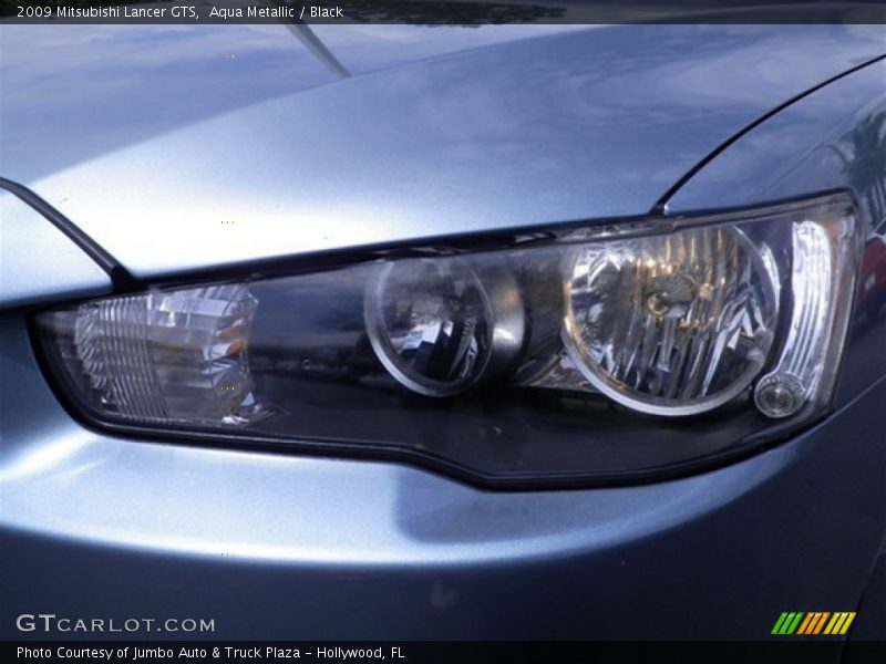 Aqua Metallic / Black 2009 Mitsubishi Lancer GTS