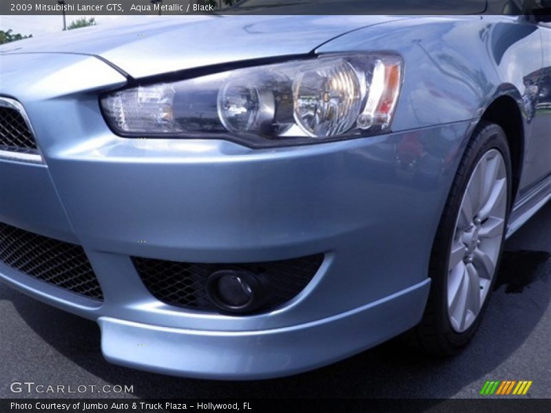 Aqua Metallic / Black 2009 Mitsubishi Lancer GTS