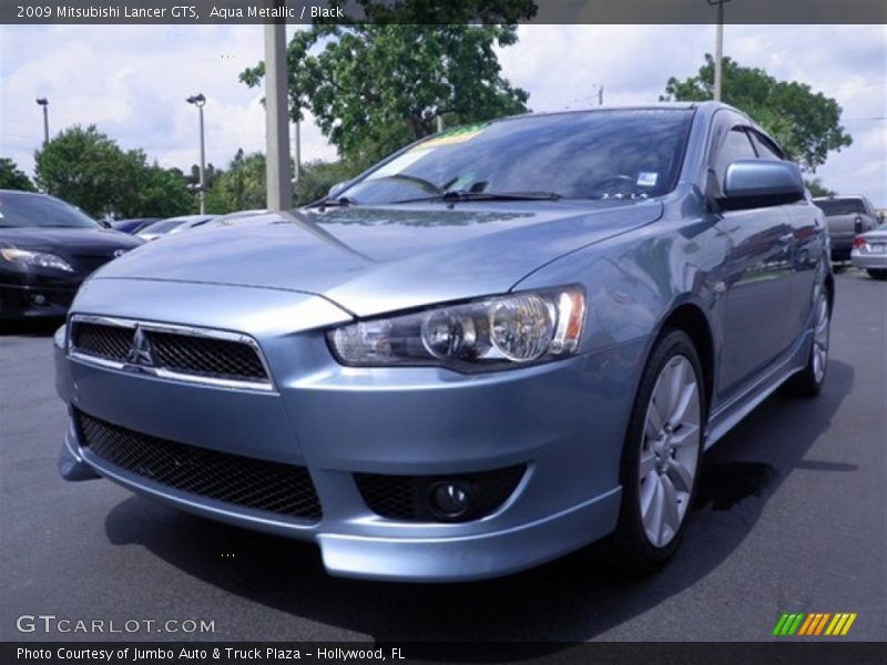 Aqua Metallic / Black 2009 Mitsubishi Lancer GTS