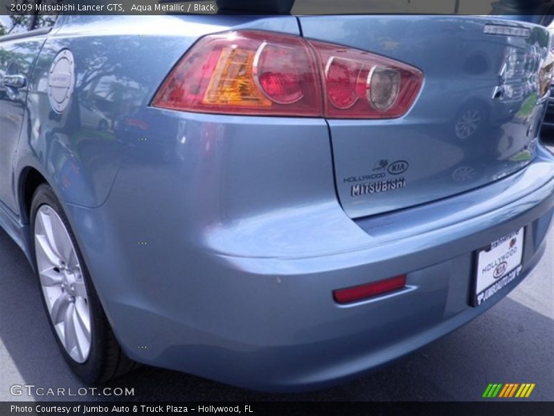 Aqua Metallic / Black 2009 Mitsubishi Lancer GTS