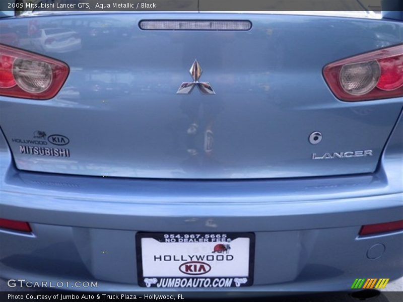 Aqua Metallic / Black 2009 Mitsubishi Lancer GTS