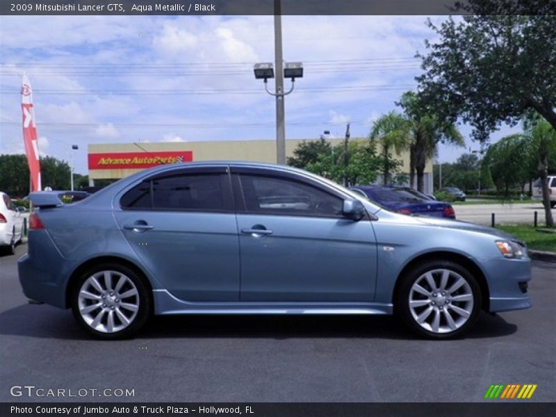 Aqua Metallic / Black 2009 Mitsubishi Lancer GTS