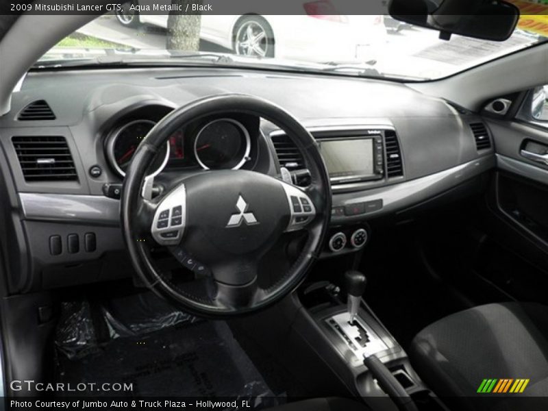 Aqua Metallic / Black 2009 Mitsubishi Lancer GTS