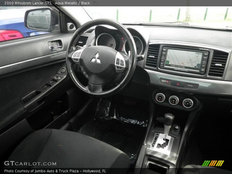Aqua Metallic / Black 2009 Mitsubishi Lancer GTS