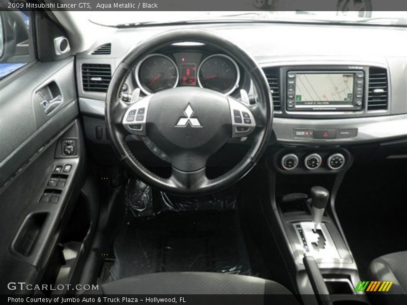 Aqua Metallic / Black 2009 Mitsubishi Lancer GTS