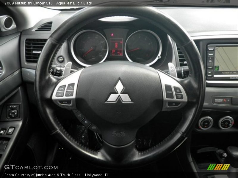 Aqua Metallic / Black 2009 Mitsubishi Lancer GTS