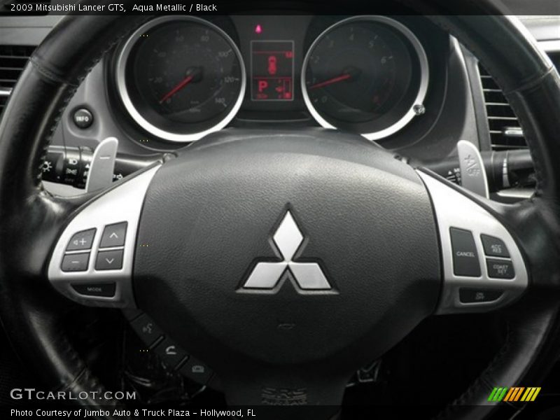 Aqua Metallic / Black 2009 Mitsubishi Lancer GTS