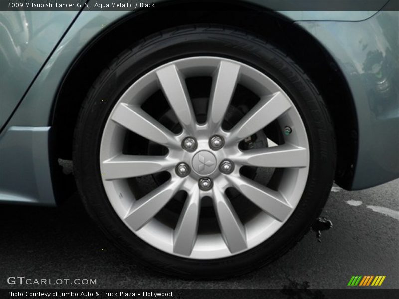 Aqua Metallic / Black 2009 Mitsubishi Lancer GTS