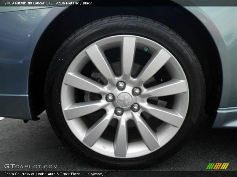 Aqua Metallic / Black 2009 Mitsubishi Lancer GTS