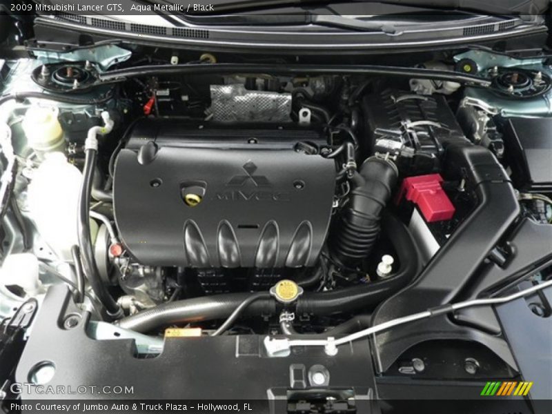 Aqua Metallic / Black 2009 Mitsubishi Lancer GTS