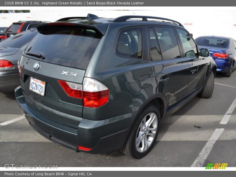 Highland Green Metallic / Sand Beige/Black Nevada Leather 2008 BMW X3 3.0si