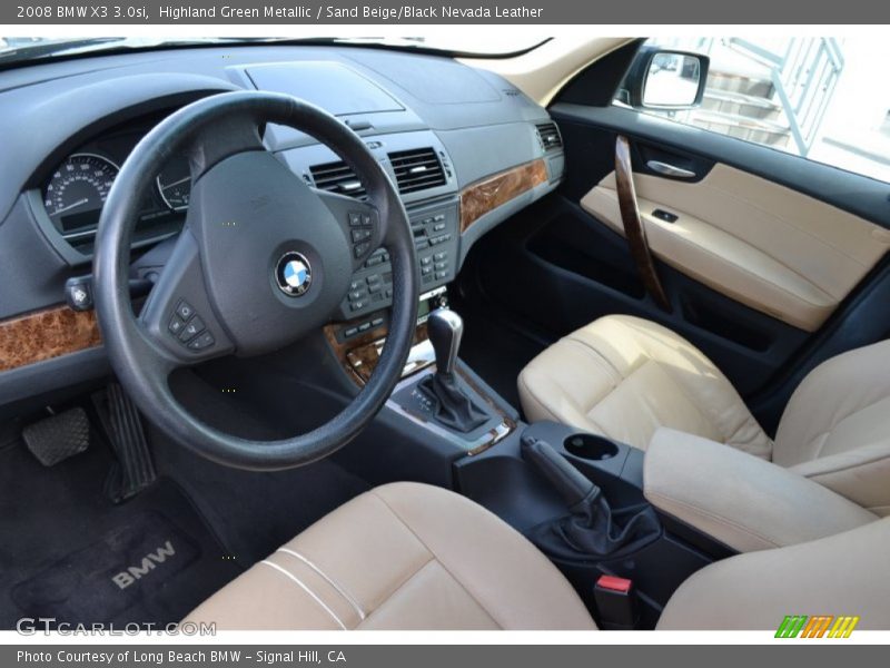 Highland Green Metallic / Sand Beige/Black Nevada Leather 2008 BMW X3 3.0si