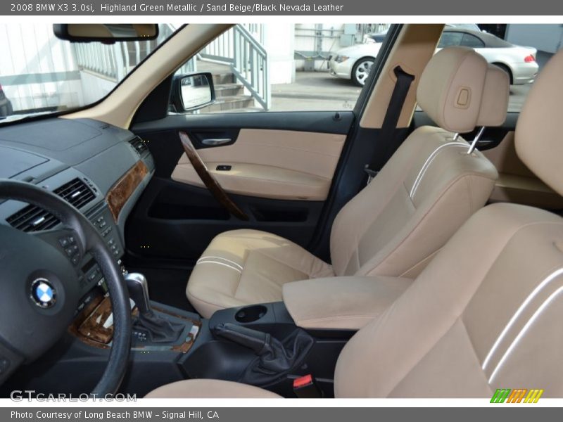 Highland Green Metallic / Sand Beige/Black Nevada Leather 2008 BMW X3 3.0si