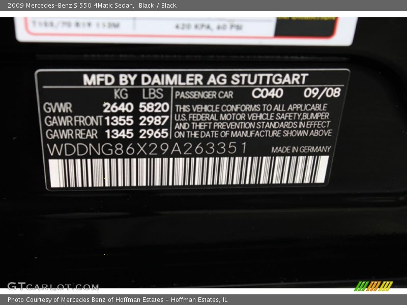 Black / Black 2009 Mercedes-Benz S 550 4Matic Sedan