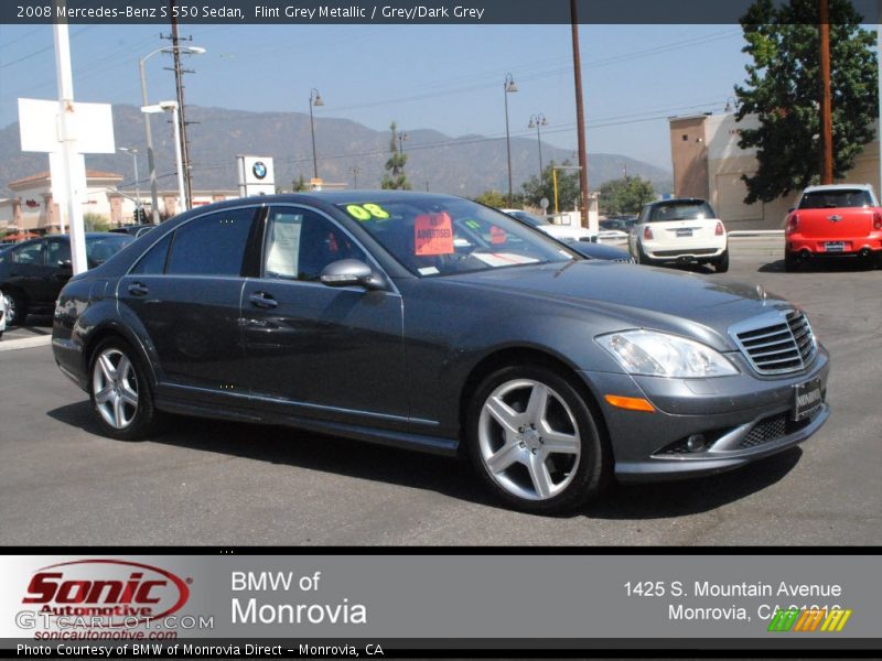 Flint Grey Metallic / Grey/Dark Grey 2008 Mercedes-Benz S 550 Sedan