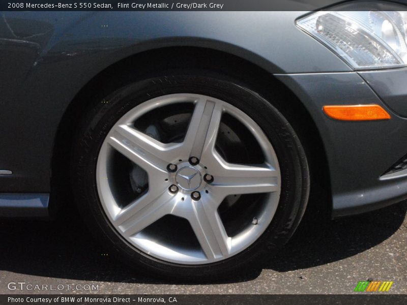 Flint Grey Metallic / Grey/Dark Grey 2008 Mercedes-Benz S 550 Sedan