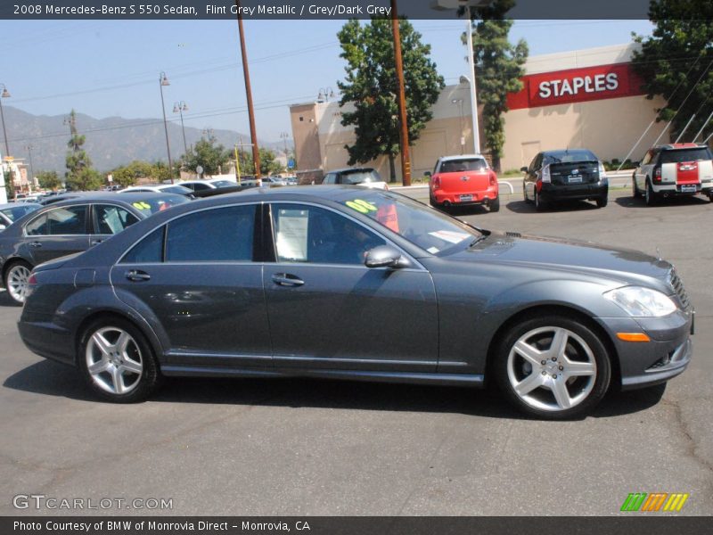 Flint Grey Metallic / Grey/Dark Grey 2008 Mercedes-Benz S 550 Sedan