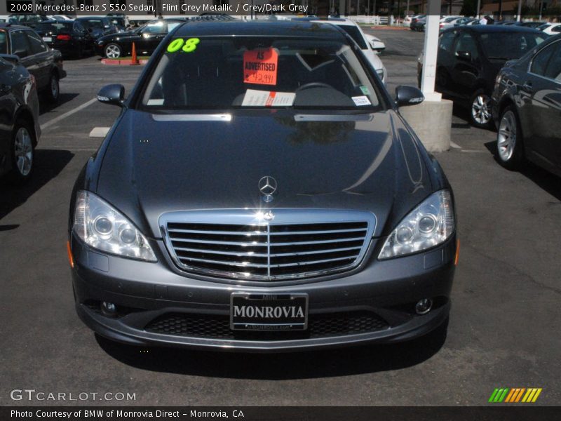 Flint Grey Metallic / Grey/Dark Grey 2008 Mercedes-Benz S 550 Sedan