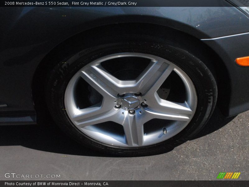 Flint Grey Metallic / Grey/Dark Grey 2008 Mercedes-Benz S 550 Sedan