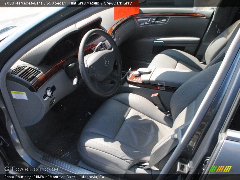 Flint Grey Metallic / Grey/Dark Grey 2008 Mercedes-Benz S 550 Sedan