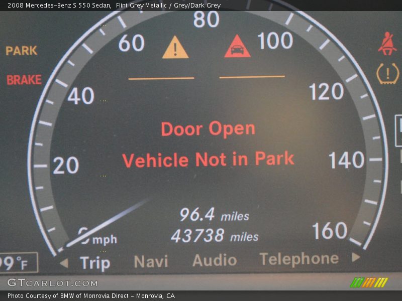 Flint Grey Metallic / Grey/Dark Grey 2008 Mercedes-Benz S 550 Sedan