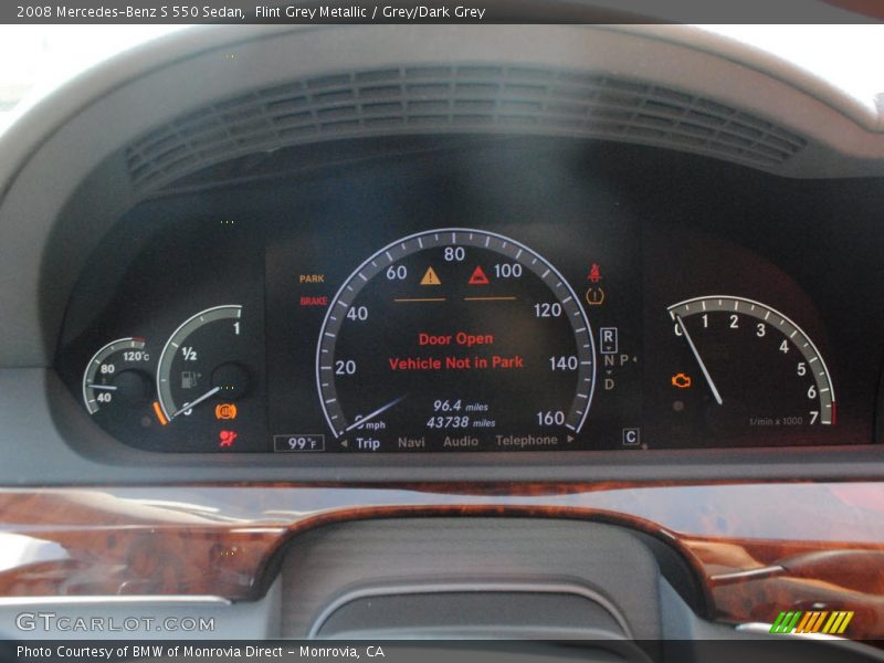 Flint Grey Metallic / Grey/Dark Grey 2008 Mercedes-Benz S 550 Sedan
