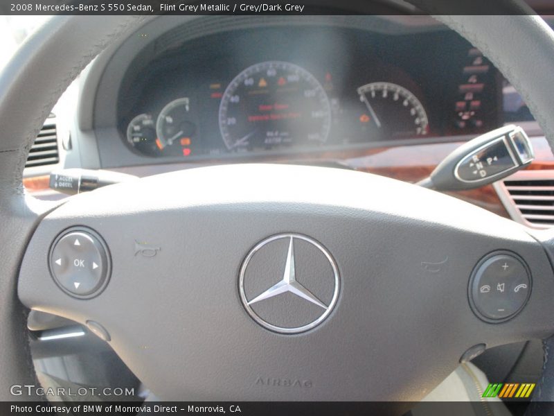 Flint Grey Metallic / Grey/Dark Grey 2008 Mercedes-Benz S 550 Sedan