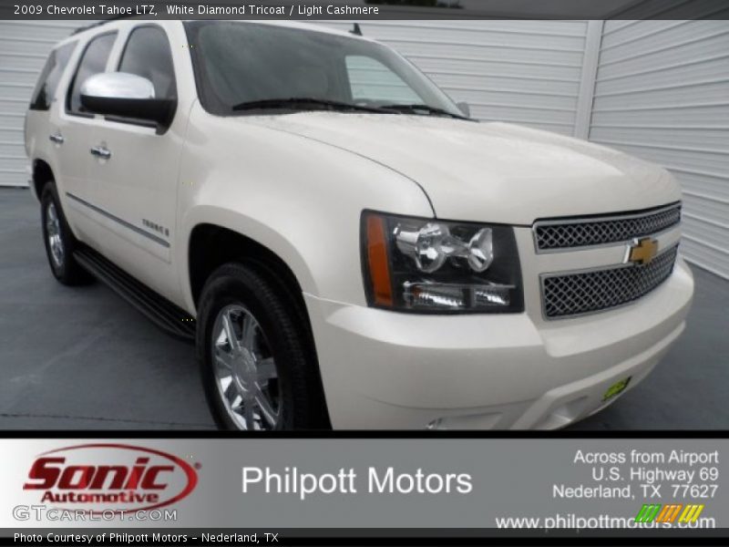 White Diamond Tricoat / Light Cashmere 2009 Chevrolet Tahoe LTZ