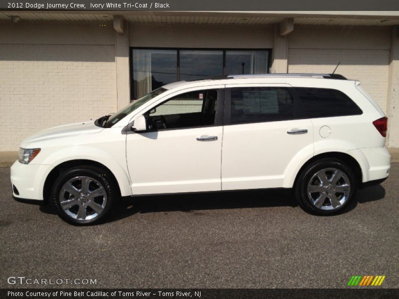Ivory White Tri-Coat / Black 2012 Dodge Journey Crew