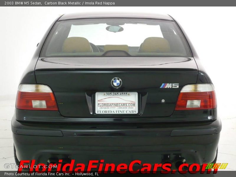 Carbon Black Metallic / Imola Red Nappa 2003 BMW M5 Sedan