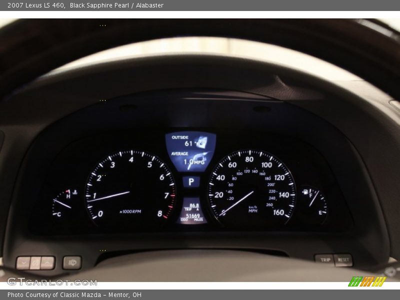 Black Sapphire Pearl / Alabaster 2007 Lexus LS 460