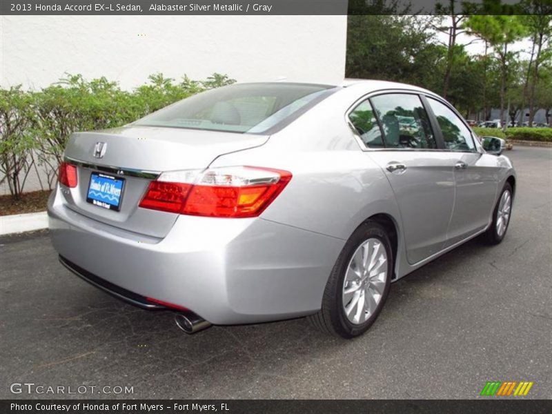 Alabaster Silver Metallic / Gray 2013 Honda Accord EX-L Sedan