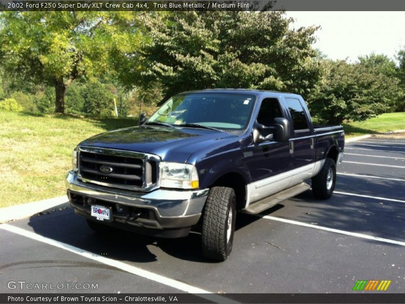 True Blue Metallic / Medium Flint 2002 Ford F250 Super Duty XLT Crew Cab 4x4