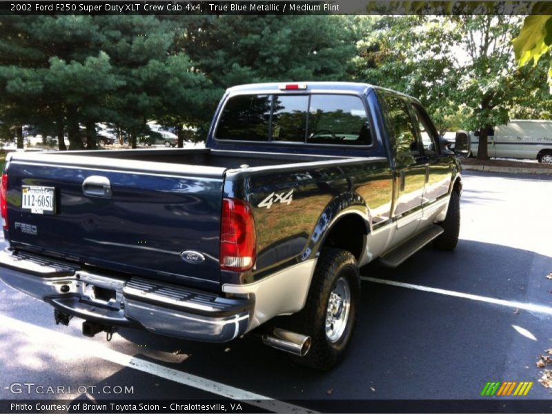 True Blue Metallic / Medium Flint 2002 Ford F250 Super Duty XLT Crew Cab 4x4