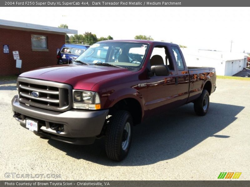Dark Toreador Red Metallic / Medium Parchment 2004 Ford F250 Super Duty XL SuperCab 4x4