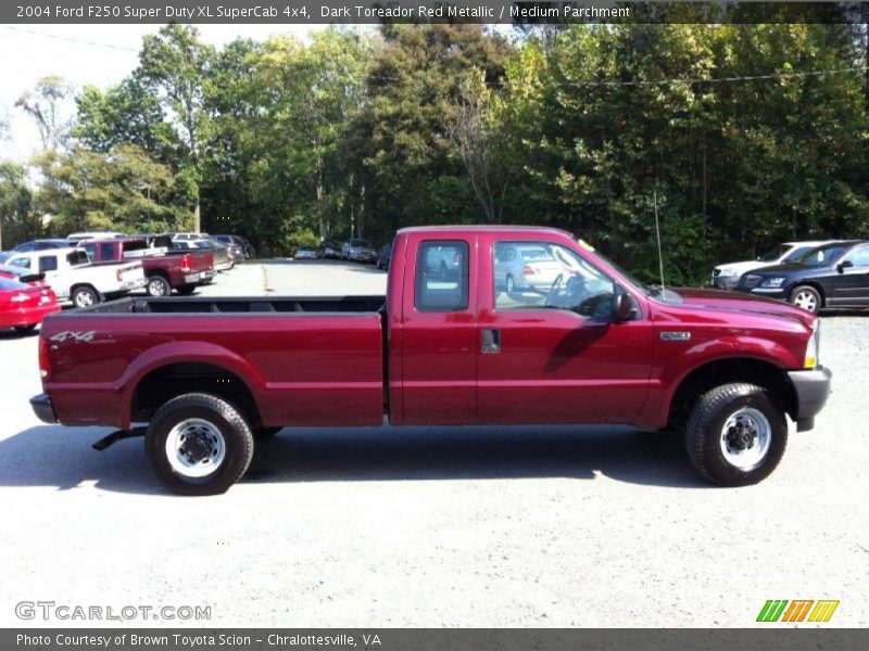 Dark Toreador Red Metallic / Medium Parchment 2004 Ford F250 Super Duty XL SuperCab 4x4