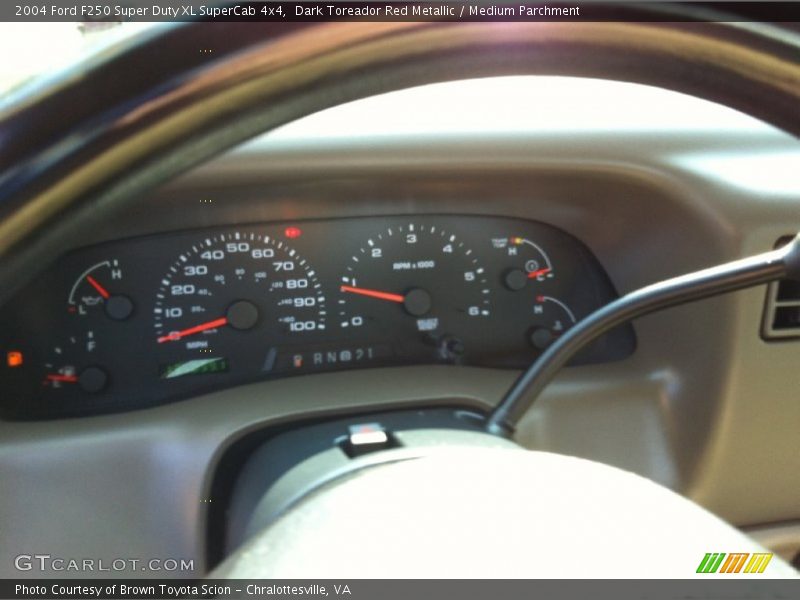 Dark Toreador Red Metallic / Medium Parchment 2004 Ford F250 Super Duty XL SuperCab 4x4