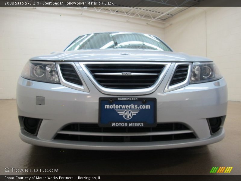 Snow Silver Metallic / Black 2008 Saab 9-3 2.0T Sport Sedan