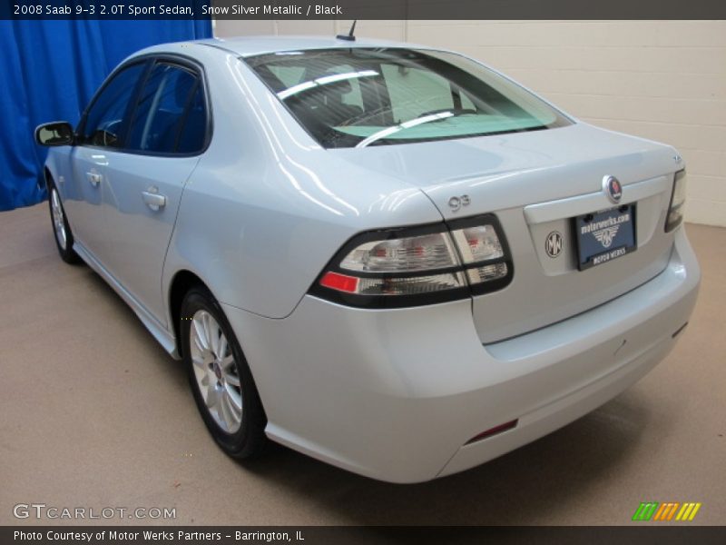 Snow Silver Metallic / Black 2008 Saab 9-3 2.0T Sport Sedan