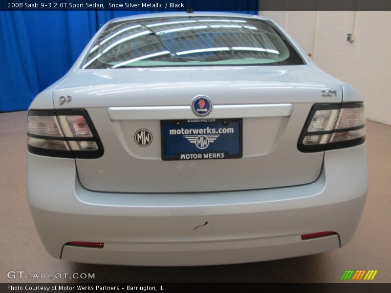 Snow Silver Metallic / Black 2008 Saab 9-3 2.0T Sport Sedan
