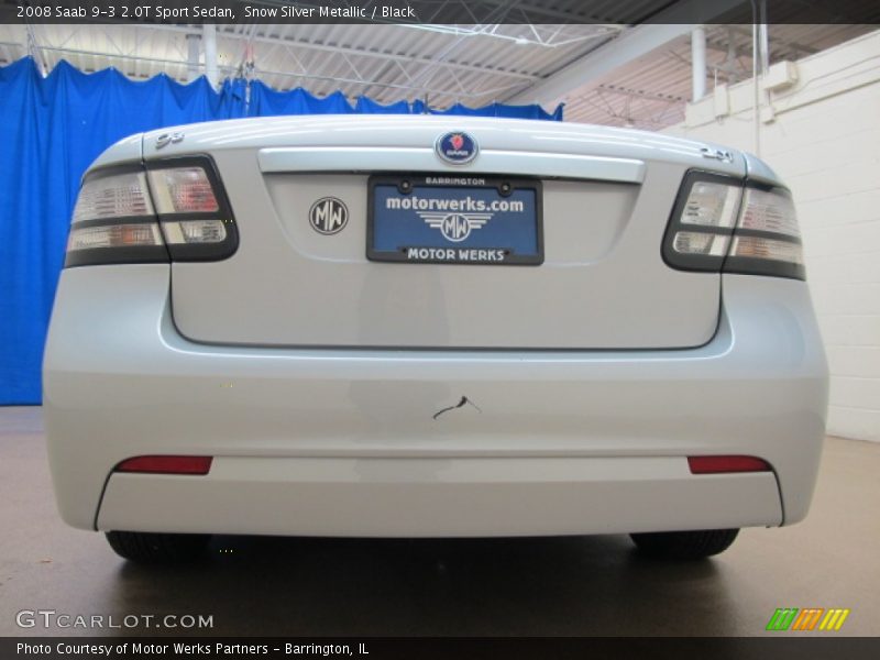 Snow Silver Metallic / Black 2008 Saab 9-3 2.0T Sport Sedan