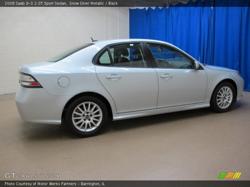 Snow Silver Metallic / Black 2008 Saab 9-3 2.0T Sport Sedan