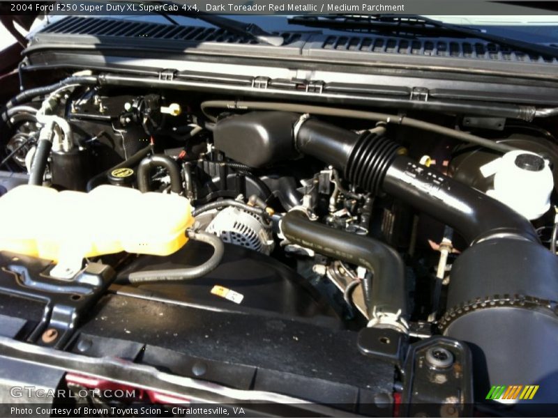 Dark Toreador Red Metallic / Medium Parchment 2004 Ford F250 Super Duty XL SuperCab 4x4