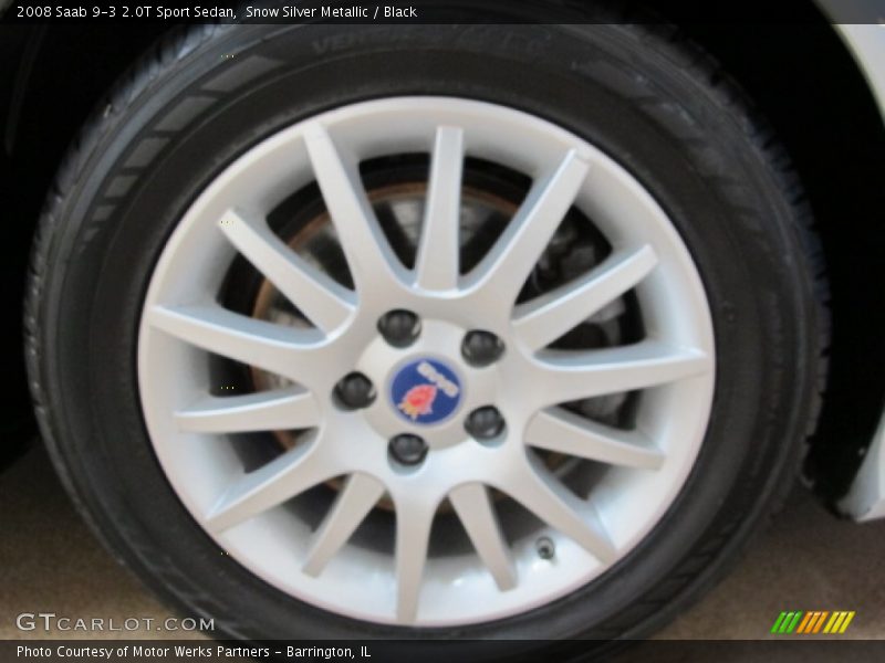 Snow Silver Metallic / Black 2008 Saab 9-3 2.0T Sport Sedan