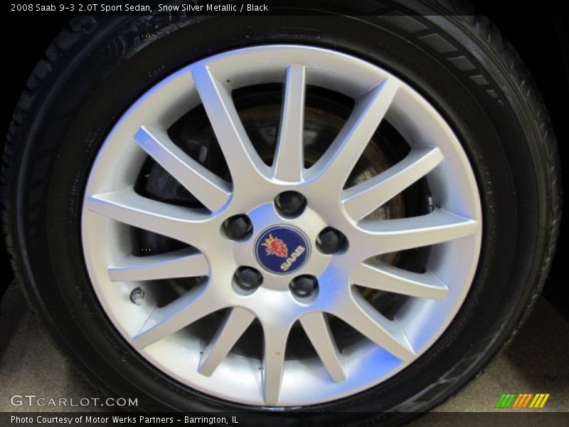 Snow Silver Metallic / Black 2008 Saab 9-3 2.0T Sport Sedan